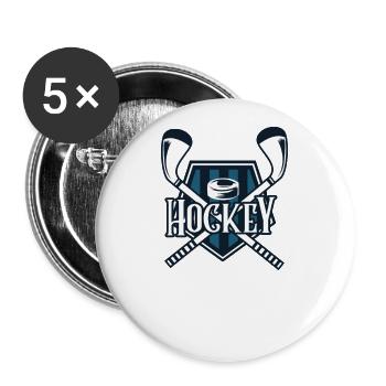 ICE HOCKEY - Buttons large 2.2''/56 mm (5-pack) - white - Front