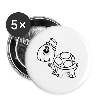 turtle shell armor safari animal cute - Buttons large 2.2''/56 mm (5-pack) - white - Front