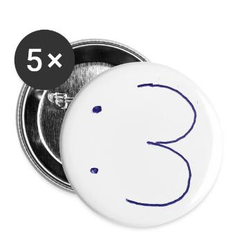 :3 shitty Design 16 - Buttons groß 56 mm (5er Pack) - Weiß - Vorne