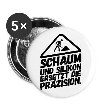 Bauarbeiter Baustelle Schaum Silikon - Buttons groß 56 mm (5er Pack) - Weiß - Vorne