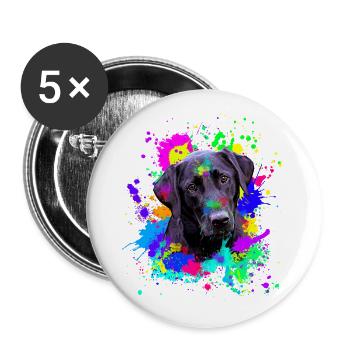 Cute Black Labrador Dog - Buttons large 2.2''/56 mm (5-pack) - white - Front