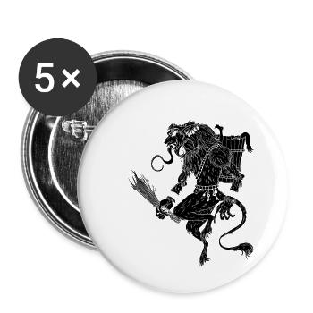 Gruß vom Krampus Lustiges Weihnachten Geschenk - Buttons groß 56 mm (5er Pack) - Weiß - Vorne