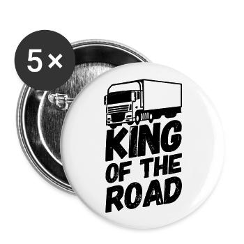 Truck Driver Truck Lorry King II - Buttons large 2.2''/56 mm (5-pack) - white - Front