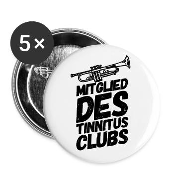 Trompete Trompeten Trompeter Club II - Buttons groß 56 mm (5er Pack) - Weiß - Vorne