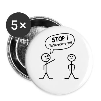 Strichmänchen Strichzeichnungen Meme Sprüche - Buttons groß 56 mm (5er Pack) - Weiß - Vorne