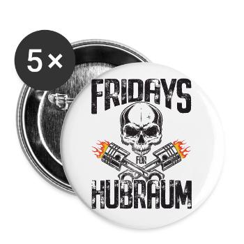 Fridays For Hubraum - Buttons groß 56 mm (5er Pack) - Weiß - Vorne