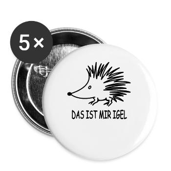 Lustiger Igel Süßer Stacheligel mit cooler Spruch - Buttons groß 56 mm (5er Pack) - Weiß - Vorne