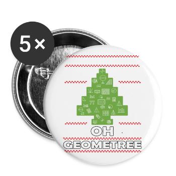 Oh Geometree - Buttons large 2.2''/56 mm (5-pack) - white - Front