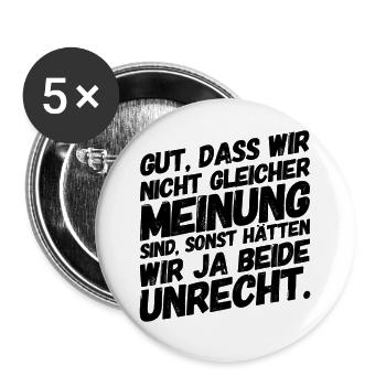 Lustige Sprüche Meinung Bürohumor - Buttons groß 56 mm (5er Pack) - Weiß - Vorne