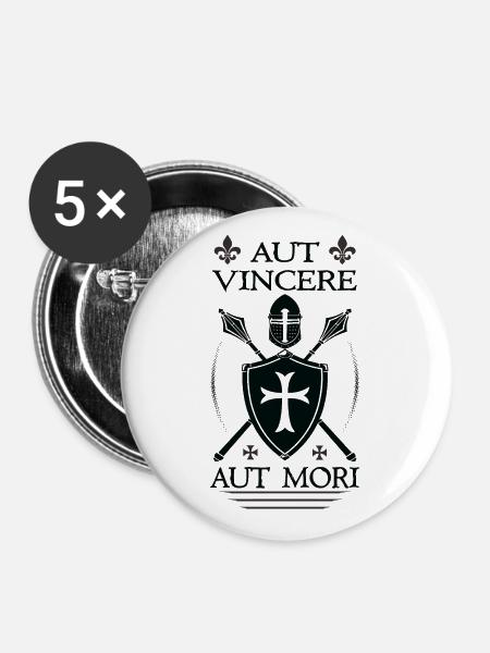 Templerhelm - Buttons groß 56 mm (5er Pack) - Weiß