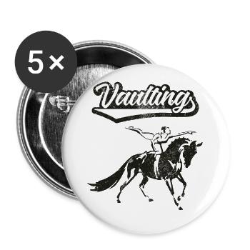 Vaulting Voltigieren Pferd Reiten - Buttons groß 56 mm (5er Pack) - Weiß - Vorne