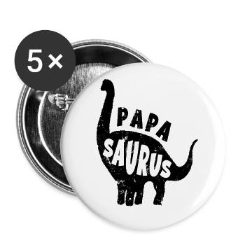 Dino Papa Saurus new blackPapaSaurus Dinosaurier D - Buttons large 2.2''/56 mm (5-pack) - white - Front