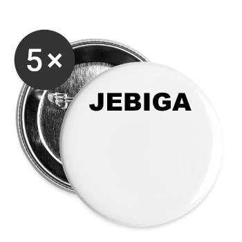 Jebiga - Lustiges Balkan Jugo Jugoslawien Geschenk - Buttons groß 56 mm (5er Pack) - Weiß - Vorne
