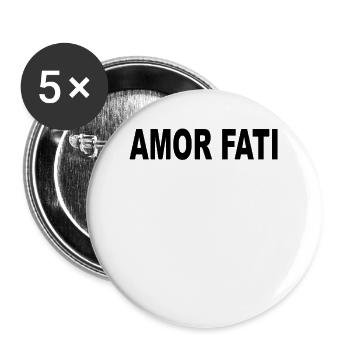 Amor Fati - Love Your Destiny - Buttons large 2.2''/56 mm (5-pack) - white - Front