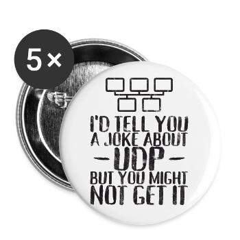 A joke about UDP but you might not get it - Buttons groß 56 mm (5er Pack) - Weiß - Vorne