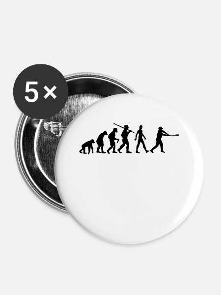 Baseball Evolution Batter Evolution - Buttons groß 56 mm (5er Pack) - Weiß