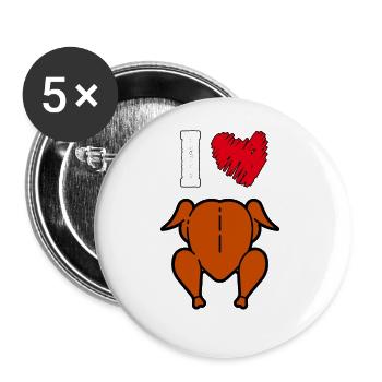 Funny I Love Chicken BBQ Grilling Design - Buttons large 2.2''/56 mm (5-pack) - white - Front