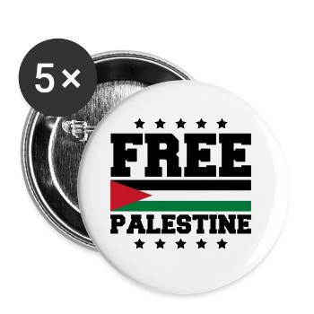 free palestine - Buttons large 2.2''/56 mm (5-pack) - white - Front
