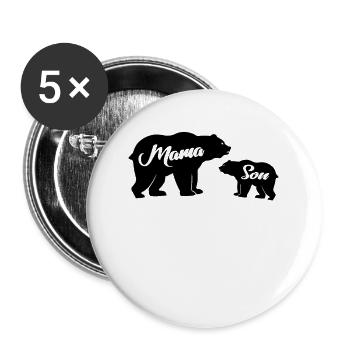 Mama Bear Son Baby Bear Families Mama Bear Mamabear - Buttons large 2.2''/56 mm (5-pack) - white - Front