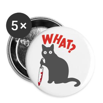 What cadeau chat Animaux enfants Animaux - Lot de 5 grands badges (56 mm) - blanc - Devant