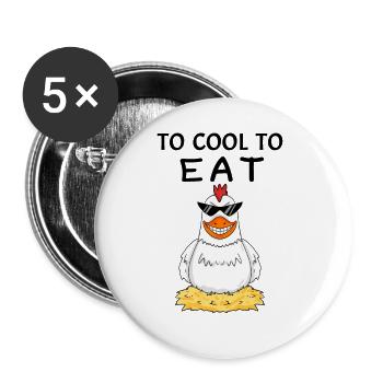 Vegan lustig - Buttons groß 56 mm (5er Pack) - Weiß - Vorne