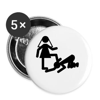 JGA Braut Bräutigam Heirat Game Over Geschenk - Buttons groß 56 mm (5er Pack) - Weiß - Vorne