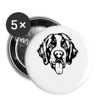 St. Bernard's Dog Dog Switzerland - Buttons large 2.2''/56 mm (5-pack) - white - Front