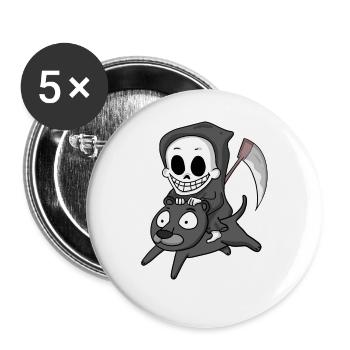 Grim Reaper et Black Panther - Lot de 5 grands badges (56 mm) - blanc - Devant
