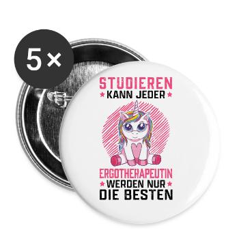 Ergotherapeutin studieren Ergotherapie - Buttons groß 56 mm (5er Pack) - Weiß - Vorne