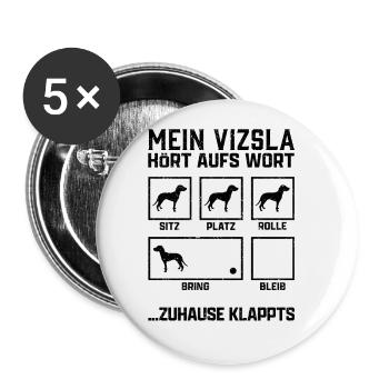 Magyar Vizsla Hundetricks Ungarischer Vorstehhund - Buttons groß 56 mm (5er Pack) - Weiß - Vorne