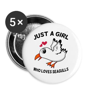 Seagull Dear Girls - Buttons large 2.2''/56 mm (5-pack) - white - Front