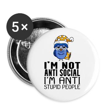 drôles de dictons stupides - Lot de 5 grands badges (56 mm) - blanc - Devant