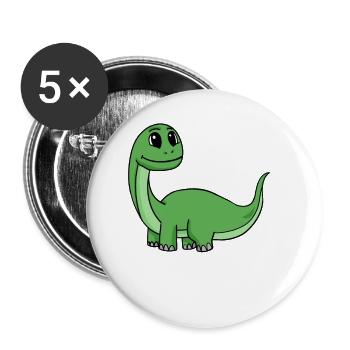 Dino Motif - Buttons large 2.2''/56 mm (5-pack) - white - Front