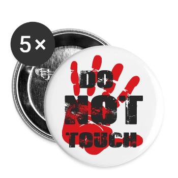 red hand, stop, do not touch - Buttons large 2.2''/56 mm (5-pack) - white - Front