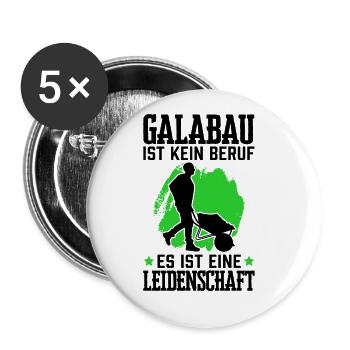 Galabau ist eine Leidenschaft Landschaftsgärtner - Buttons groß 56 mm (5er Pack) - Weiß - Vorne
