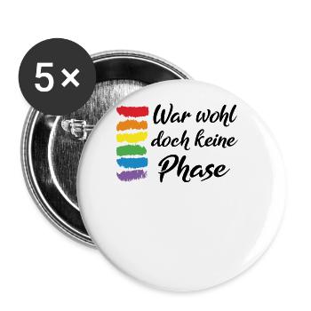 Was probably not a phase LGBT gift - Buttons large 2.2''/56 mm (5-pack) - white - Front