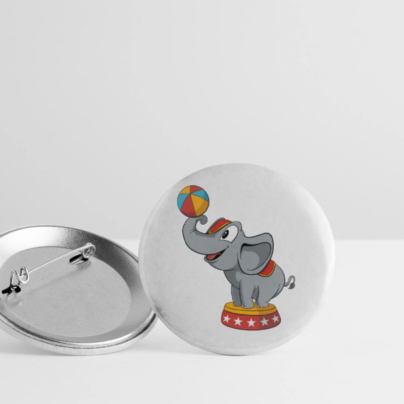 Circus Elephant Buttons large 2.2''/56 mm (5-pack)