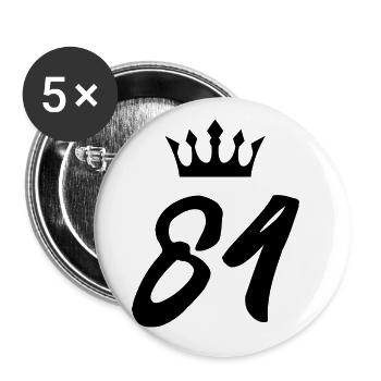 84 Couronne numérique - Lot de 5 grands badges (56 mm) - blanc - Devant