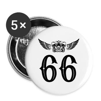 66 Zahl Krone - Buttons groß 56 mm (5er Pack) - Weiß - Vorne