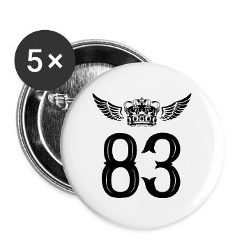 83 Number crown - Buttons large 2.2''/56 mm (5-pack) - white - Front