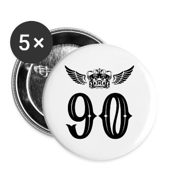 90 Number crown - Buttons large 2.2''/56 mm (5-pack) - white - Front