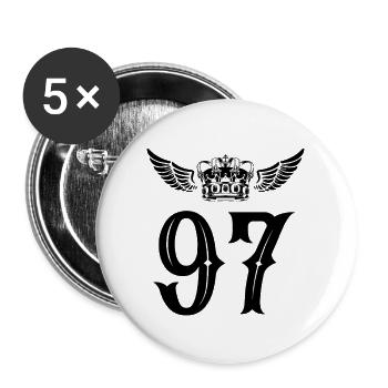 97 Number crown - Buttons large 2.2''/56 mm (5-pack) - white - Front