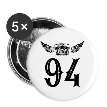 94 Couronne numérique - Lot de 5 grands badges (56 mm) - blanc - Devant