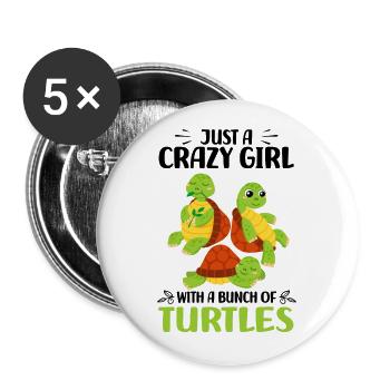 Tortoises - Buttons large 2.2''/56 mm (5-pack) - white - Front
