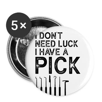Technicien de verrouillage de serrure Schlossdienst Design - Lot de 5 grands badges (56 mm) - blanc - Devant