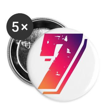 7 Number Symbol - Buttons large 2.2''/56 mm (5-pack) - white - Front