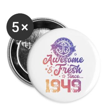 1949 awesome fresh - Buttons large 2.2''/56 mm (5-pack) - white - Front