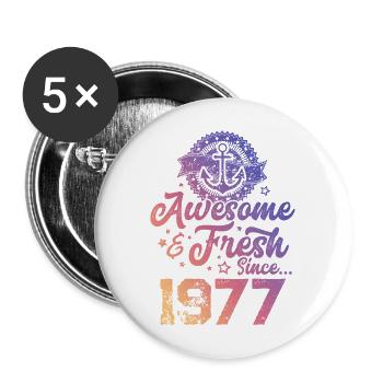 1977 awesome fresh - Buttons large 2.2''/56 mm (5-pack) - white - Front