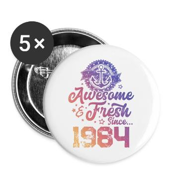 1984 awesome fresh - Buttons large 2.2''/56 mm (5-pack) - white - Front