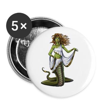 Ancient Greek Goddess Medusa - Buttons large 2.2''/56 mm (5-pack) - white - Front